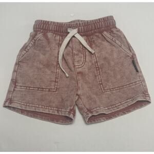 Little Bipsy Toddler Shorts 2-3Y Pink Acid Wash Cotton Drawstring Pockets